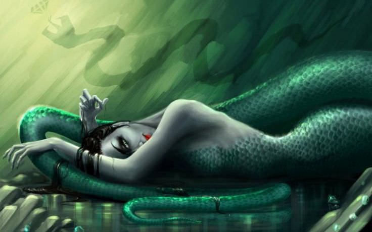 Mermaid Serpent Women Wallpaper