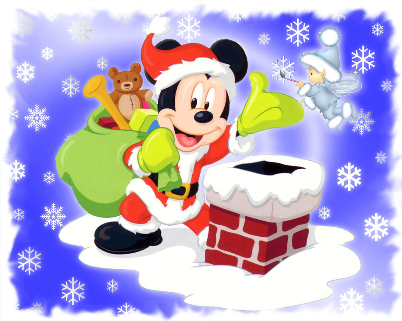 Mickey Mouse Santa Wallpaper