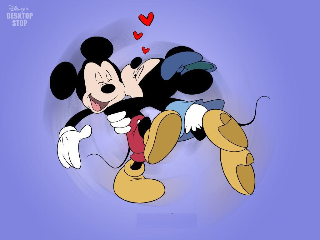 Minnie Mouse Kissing Mickey Wallpaper