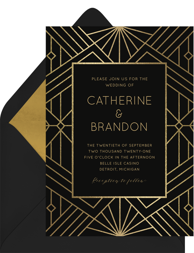 Modern Art Deco Anniversary Invitation