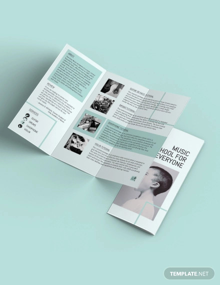 music school tri fold brochure template