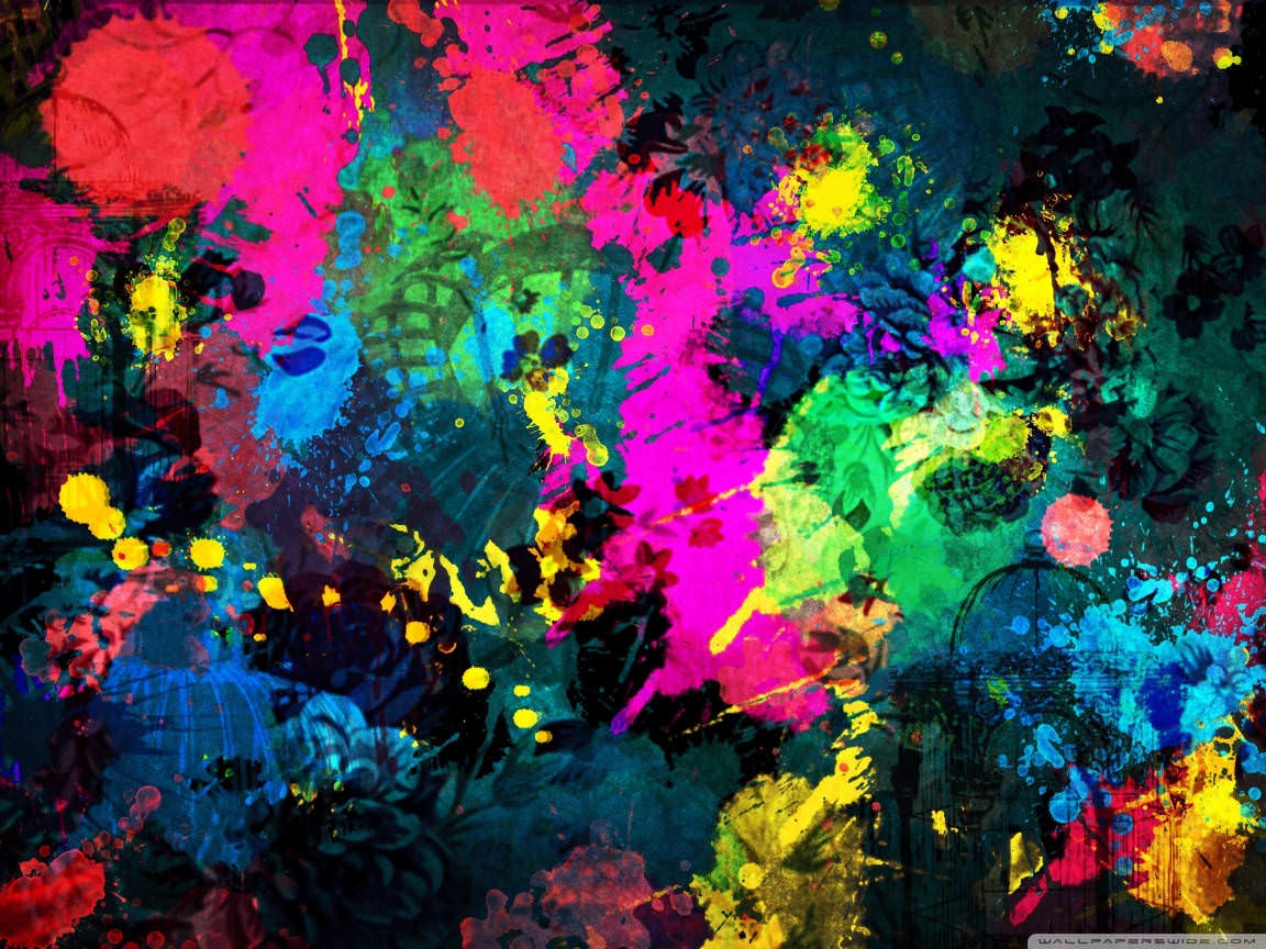 Paint Splatter Colorful Wallpaper