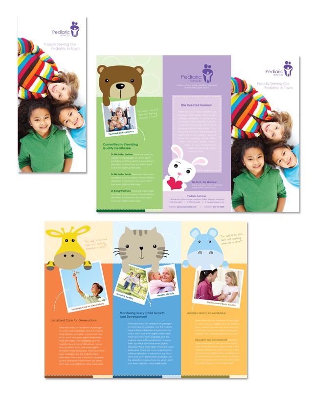 Pediatrician & Child Care Tri Fold Brochure Template