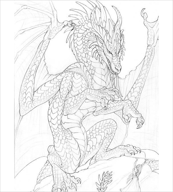 Pencil Drawing of Dragon