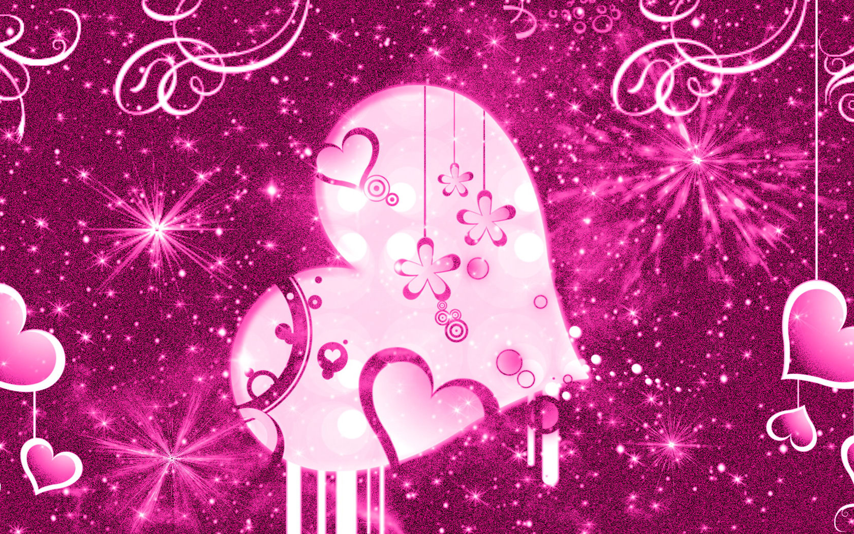 Pink Girly Heart Wallpaper