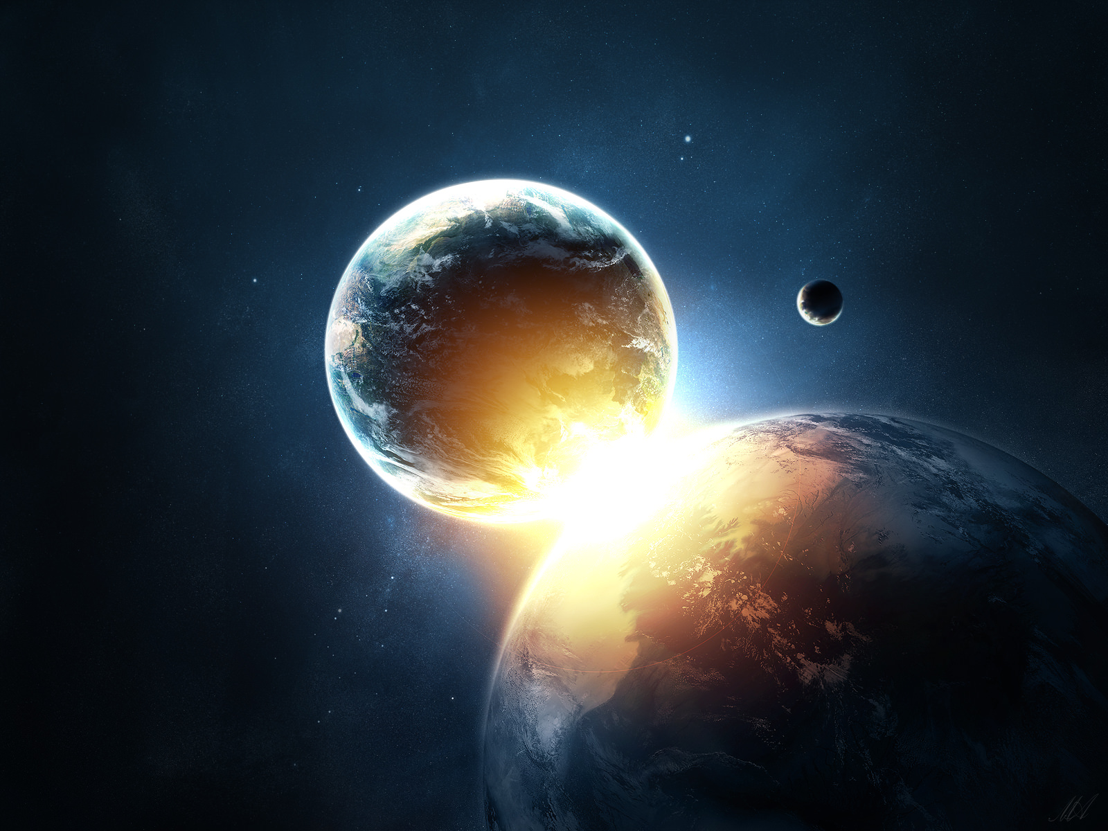 Planets Collide Wallpaper