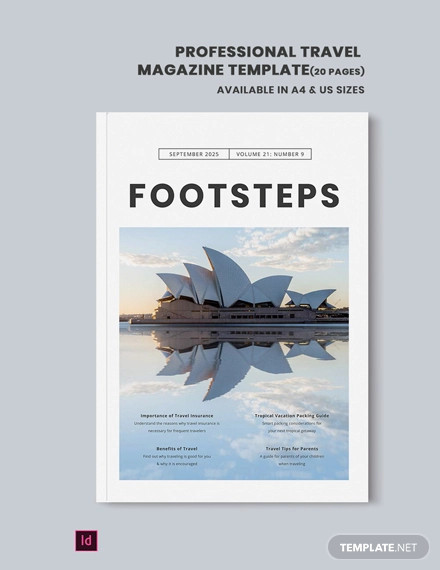 professional travel magazine template