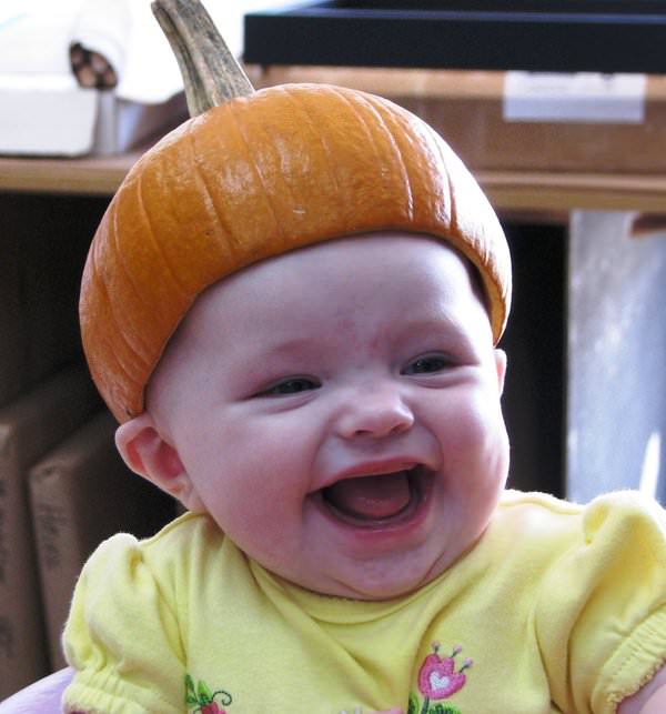 Pumpkin Head Baby Photo