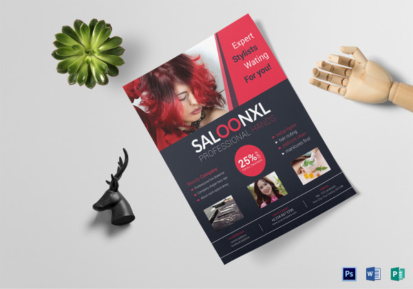 simple beauty salon flyer template to print