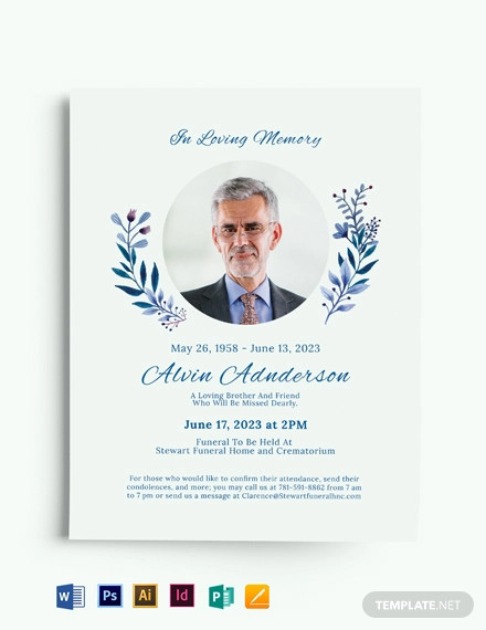 simple funeral flyer template