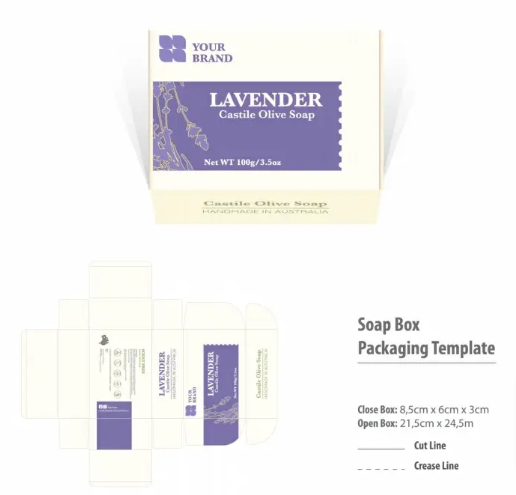 Soap Box Template Elegant Contrast Lavender Decor