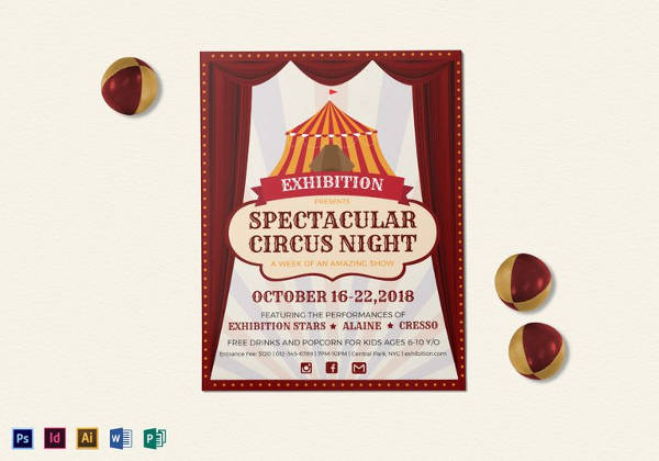 spectacular circus night flyer template