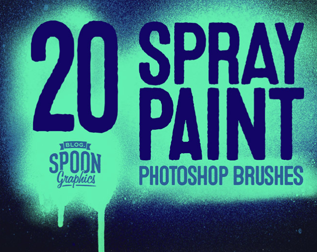 Spray Paint Photoshop Brushes with Splatters