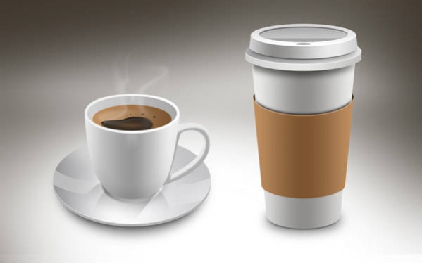 Steam Rising from Coffee Cup Mockup PSD