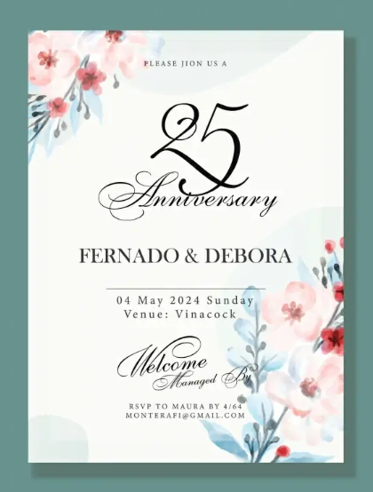 Wedding invitation Card Template Elegant Classic Flowers