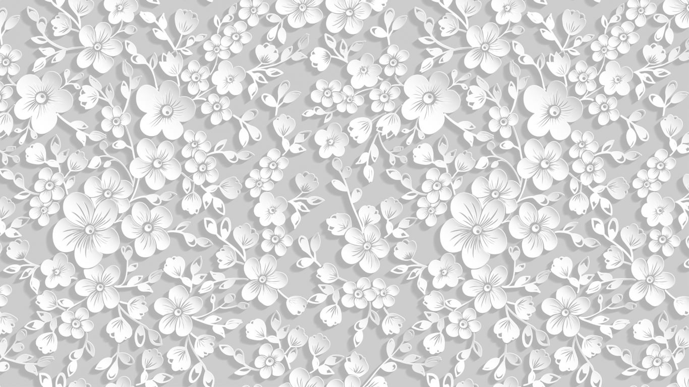 White Shadow Blossoms Wallpaper