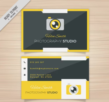 Yellow Camera Photography Business Card