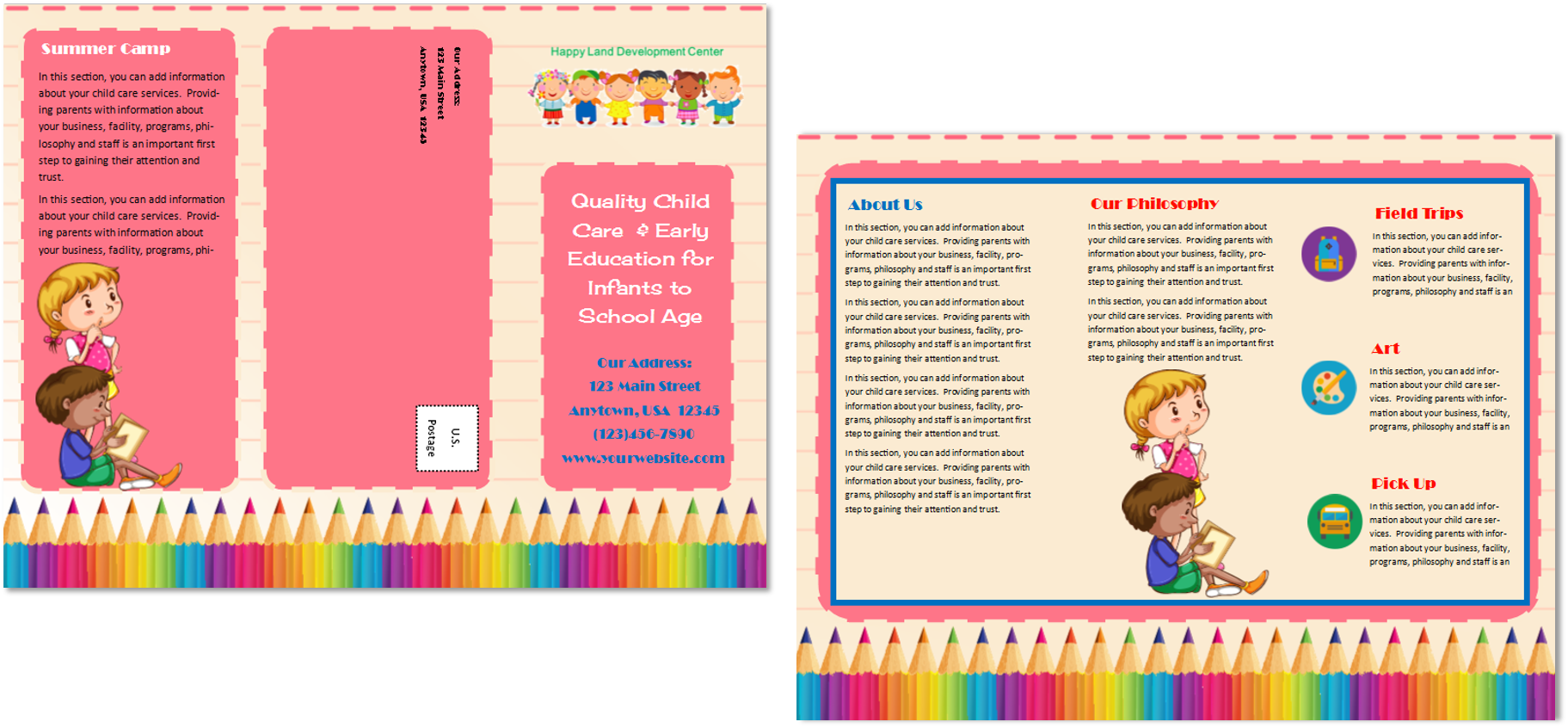 Daycare Brochure Template Png Download