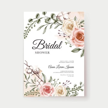 Watercolor Floral Bohemian Bridal Shower Invitation Template