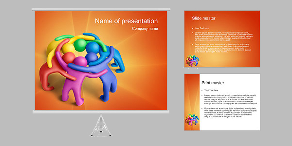 3D Teamwork PowerPoint Presentation Template