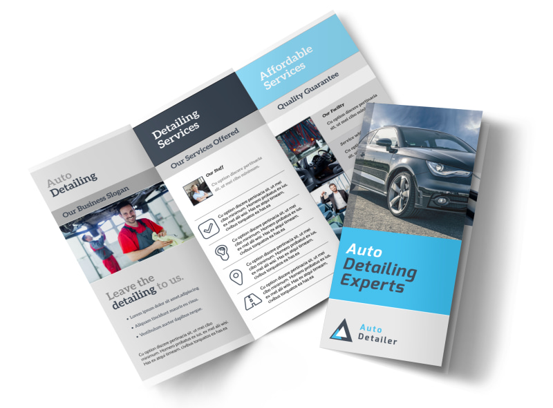 Auto Detailing Experts Tri-Fold Brochure Template
