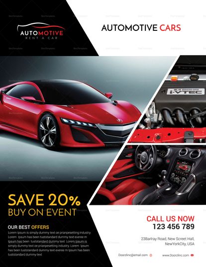 Automotive Car Sales Brochure Design Template in PSD