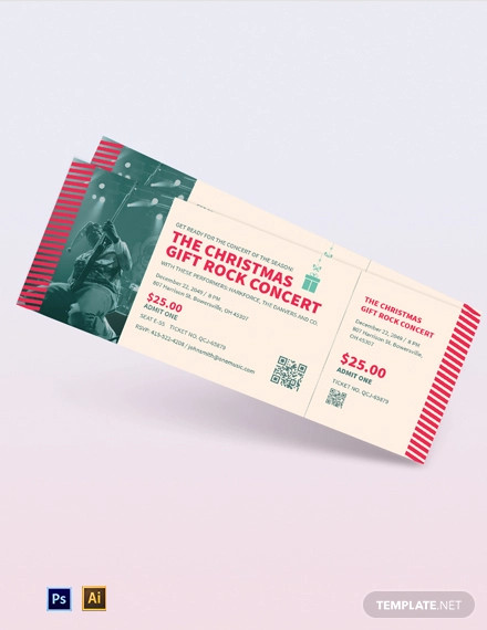 christmas gift concert ticket template
