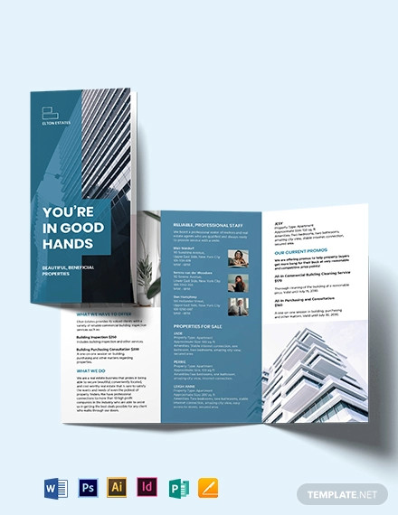 commercial building inspector tri fold brochure template