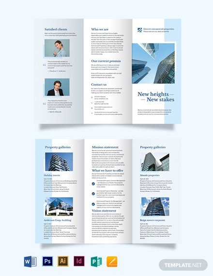 commercial realestate tri fold brochure template