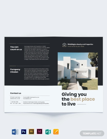 commercial realtor bi fold brochure template