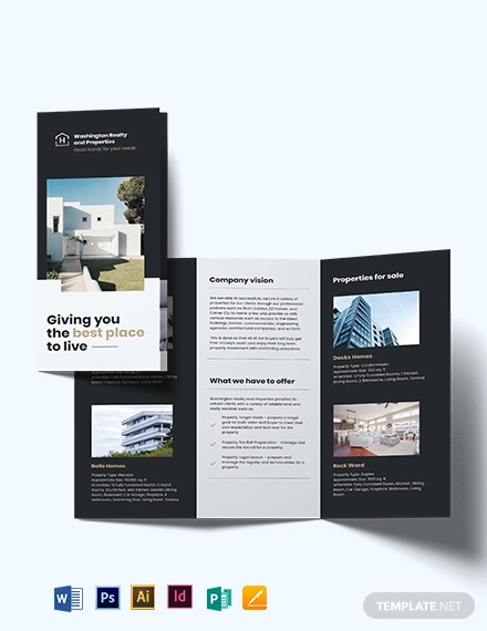 commercial realtor tri fold brochure template
