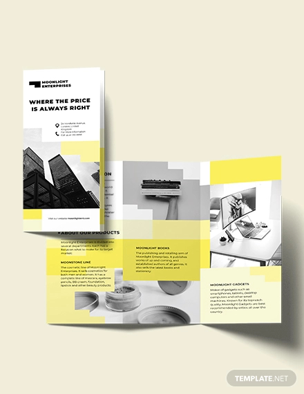 commercial tri fold brochure template