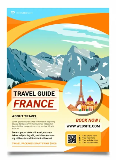 France Travel Guide Flyer Template