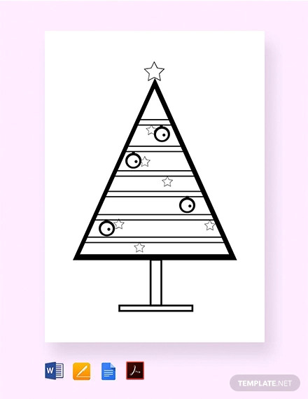 free coloring christmas tree template