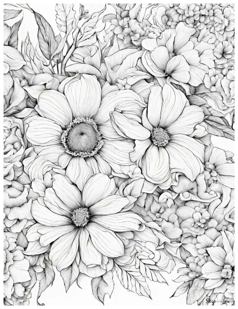 Free Flower Coloring Pages for Kids and Adults