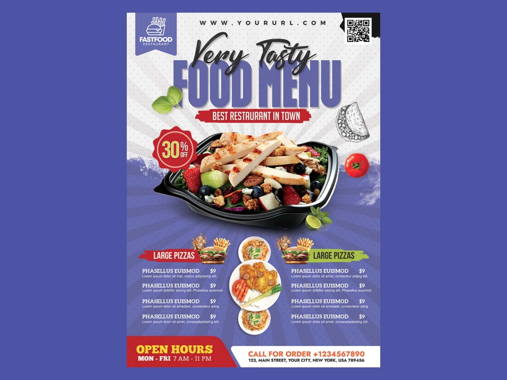 Free Restaurant Food Menu Flyer Template (PSD)