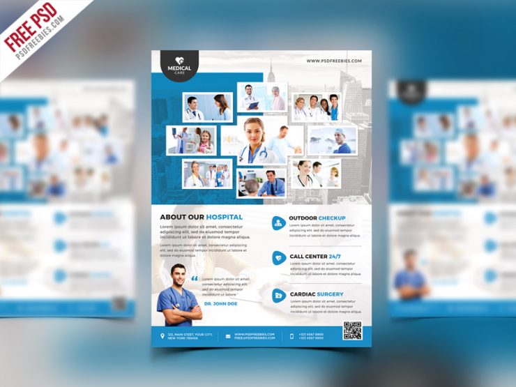 Health Clinic and Hospital Flyer PSD Template