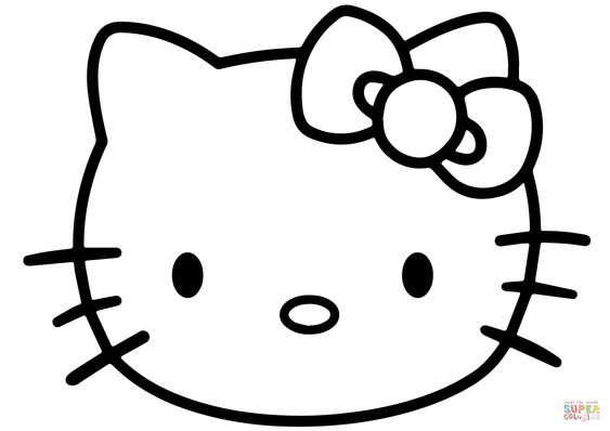 Hello Kitty Face Coloring Page