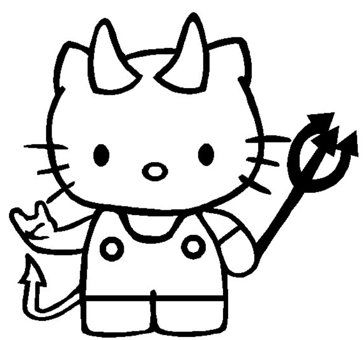 Hello Kitty Ghost Coloring Page