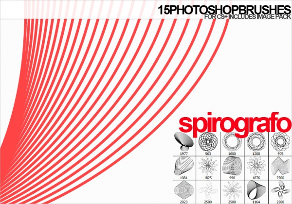 Red Stripped Spirografo Brushes