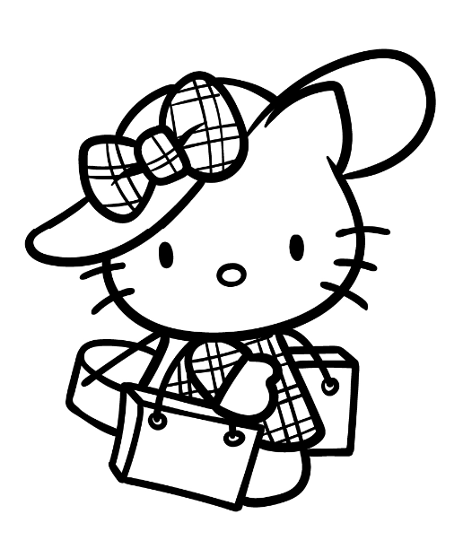 Sample Hello Kitty Coloring Page