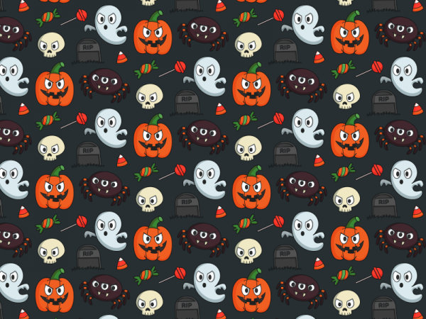 Scary skull Ghost Pattern
