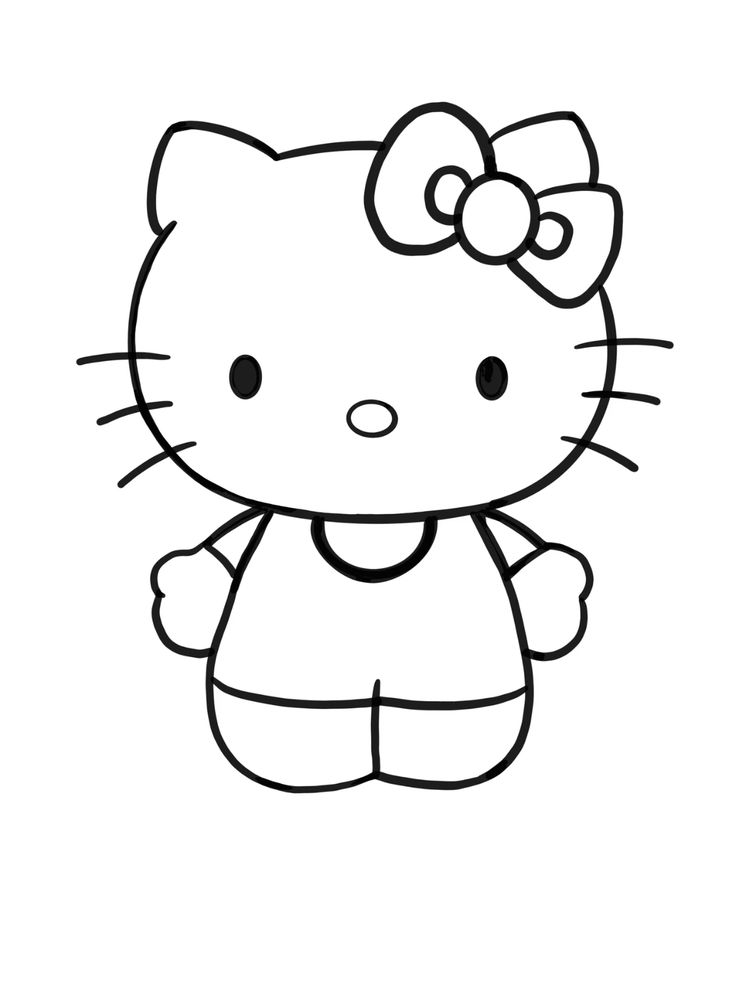 Simple Hello Kitty Coloring Page