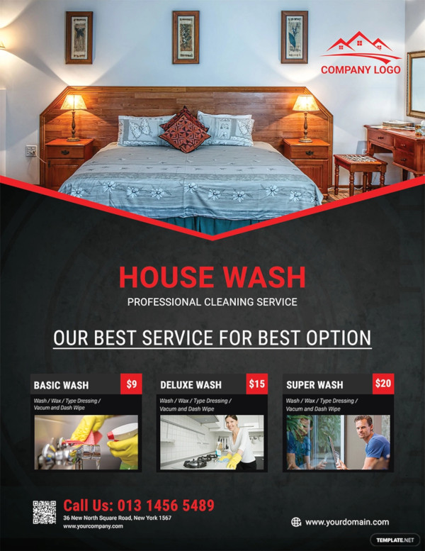 simple house cleaning service flyer 