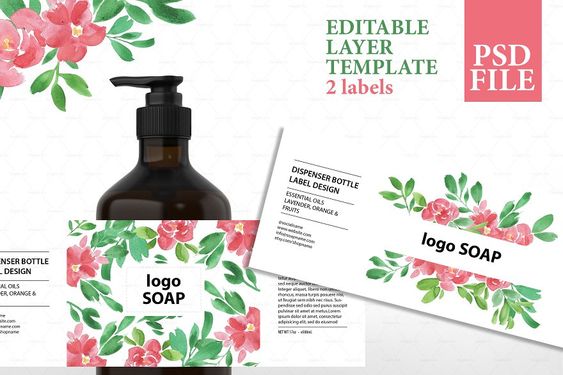 Soap Label Design Template psd