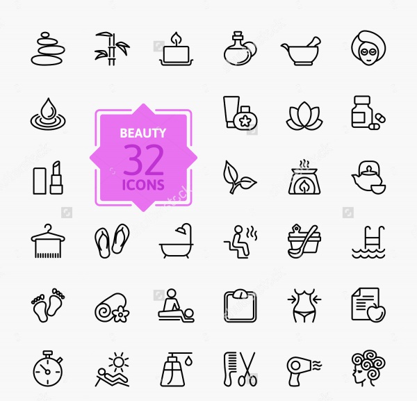 Spa And Beauty Icon Set