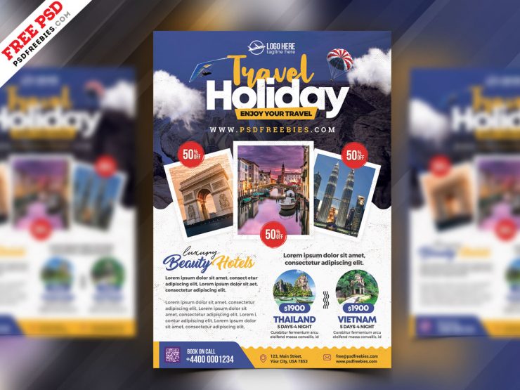 Tour Travel Flyer PSD Template