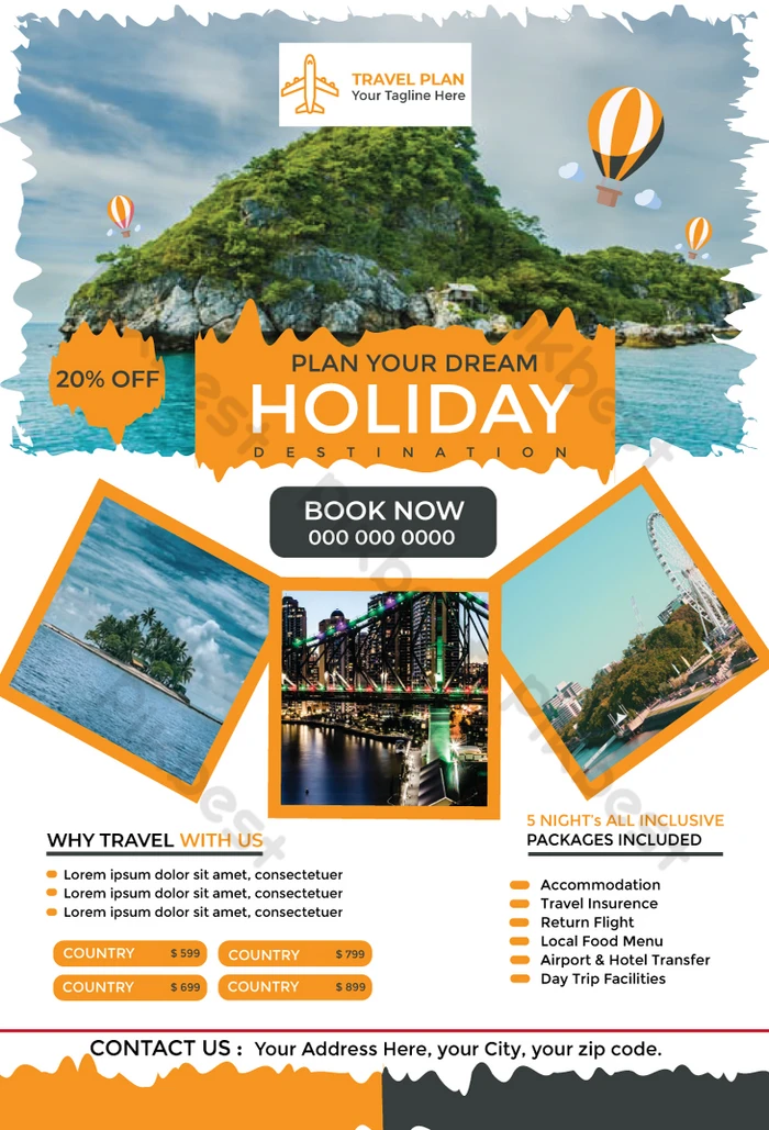 Travel And Tour Flyer Design Template