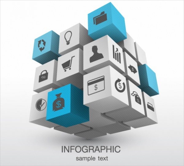 Tridimensional Cubic Infographic Presentation