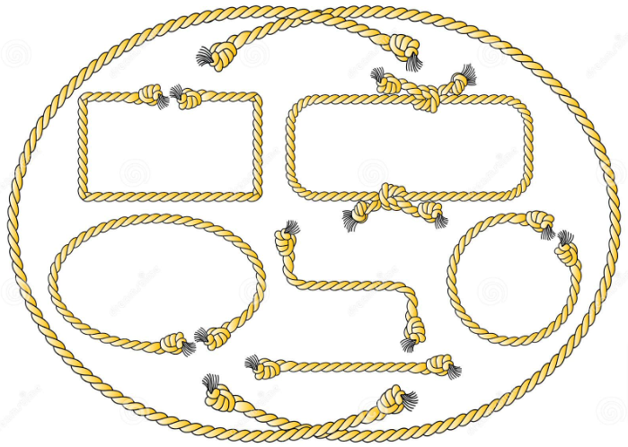 Vector illustration of a collection of several rope frames